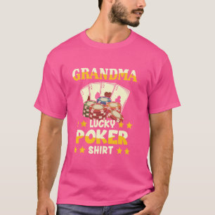 T-shirt Drôle Grand-mère Lucky Poker Tee Pour Grand-mère P