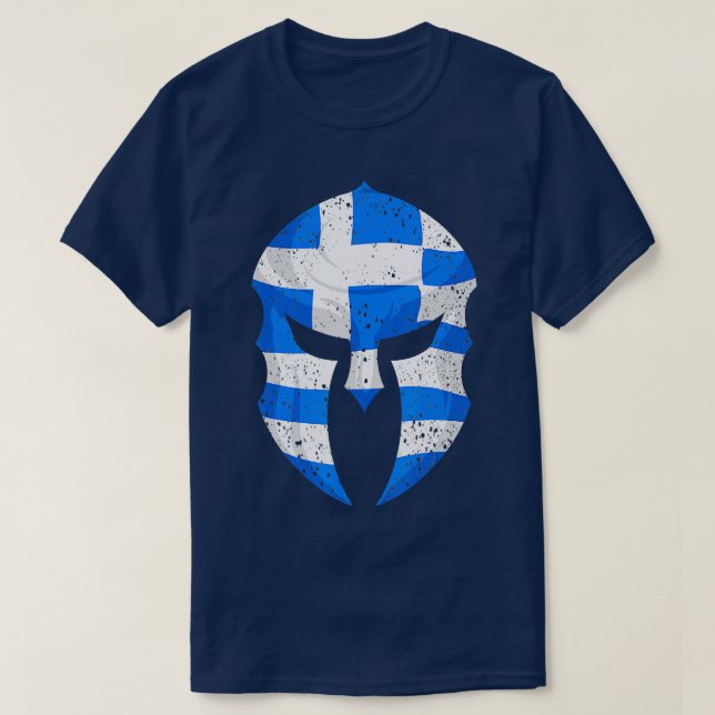 T-shirt Drôle Grec Spartan Drapeau Cadeau Pour Hommes Femm (Design devant)