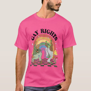 T-shirt Drôle Grenouille Dit Gay Rights LGBT Rainbow Frog 