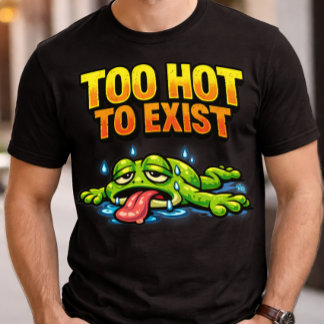T-shirt Drôle Grenouille Épuisée Trop Chaud Pour Exister V