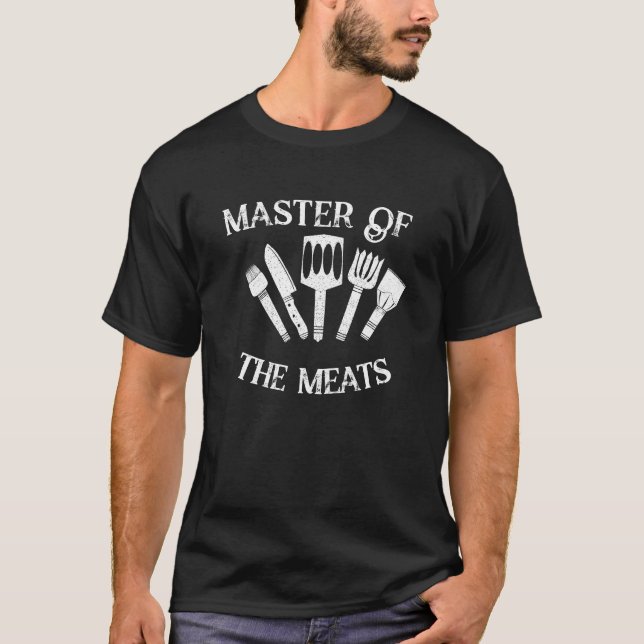 T-shirt Drôle Grilling Cadeau Hommes : Maître de la Viande (Devant)