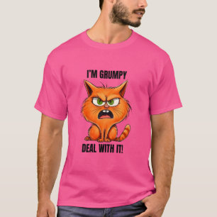 T-shirt drôle grincheux animal kitten chat citation