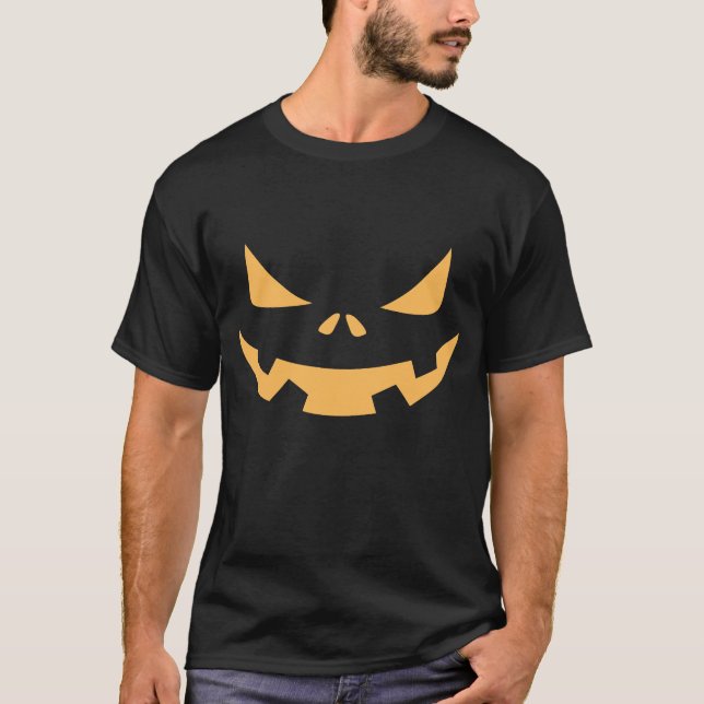 T-shirt Drôle Grumpy Halloween Citrouille Design hommes fe (Devant)