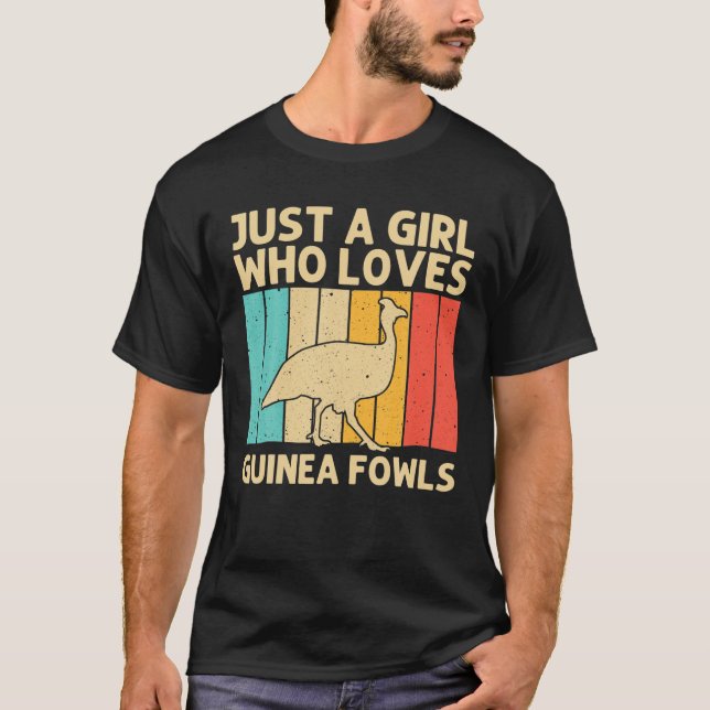 T-shirt Drôle Guinée Fowl Pour Les Filles Oiseaux Enfants  (Devant)