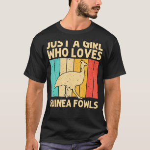 T-shirt Drôle Guinée Fowl Pour Les Filles Oiseaux Poulet F