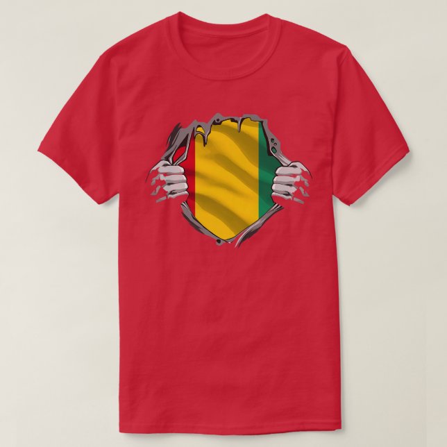 T-shirt Drôle Guinée Pays Drapeau Afrique  (Design devant)