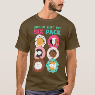 T-shirt Drôle Guinée Porc Donut Six Pack