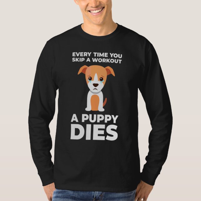 T-shirt Drôle Gym Motivation Chien (Devant)
