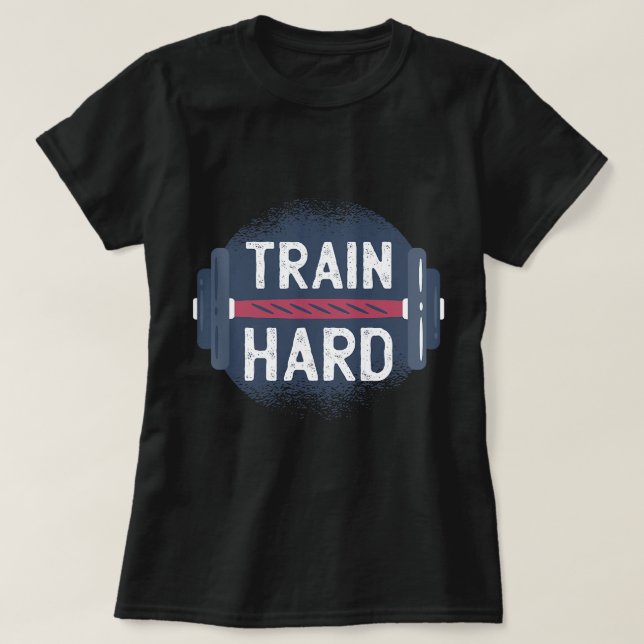 T-shirt Drôle Gym Train Dur Devis Inspiration Exercice Wei (Design devant)