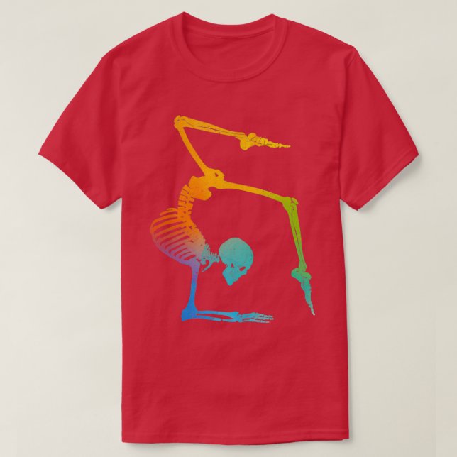 T-shirt Drôle gymnastique squelette gymnaste tumbling trai (Design devant)