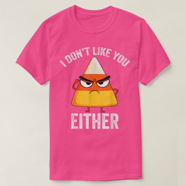 T-shirt Drôle Halloween Angry Candy Corn, Je ne t'aime pas (Design devant)