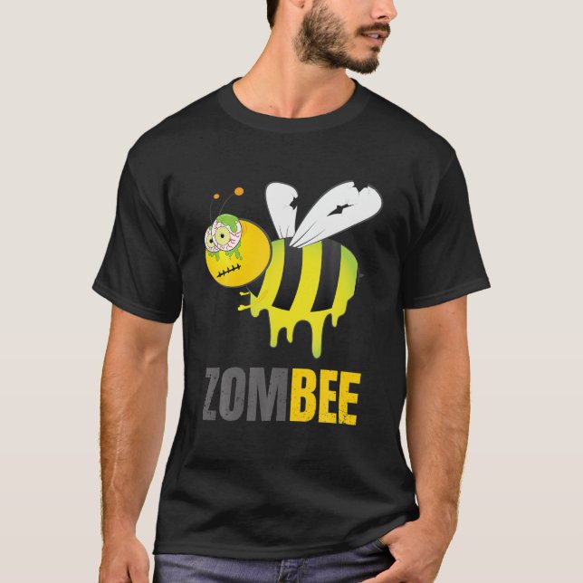 T-shirt Drôle Halloween Bumble Bee Zombee Zombie Graphisme (Devant)