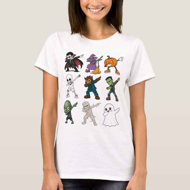 T-shirt Drôle Halloween caractères Dabbing (Devant)