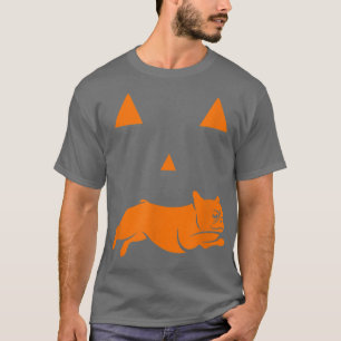 T-shirt Drôle Halloween Citrouille Bulldog costume Jackola