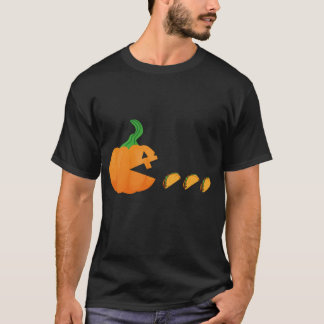 T-shirt Drôle Halloween Citrouille Éffrayant Manger taco E