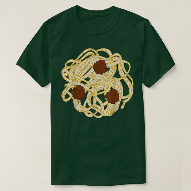 T-shirt Drôle Halloween Costume Nourriture Spaghetti Meatb (Design devant)