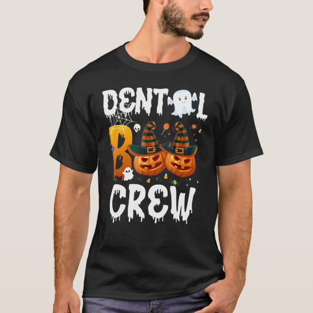 T-shirt Drôle Halloween Dental Boo Crew Nurse Dentist Doct (Devant)