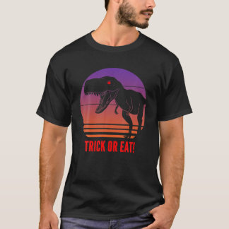 T-shirt Drôle Halloween Dinosaur T Rex Trick Ou Treat Eat