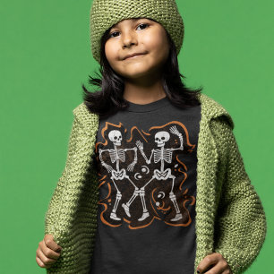 T-shirt Drôle Halloween Enfants Dansant Squelette