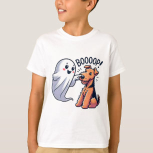 T-shirt Drôle Halloween Ghost Airedale Terrier Boop Lazy C