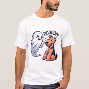 T-shirt Drôle Halloween Ghost Airedale Terrier Boop Lazy C