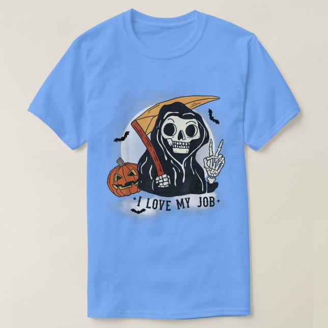 T-shirt Drôle Halloween Grim Reaper  (Design devant)