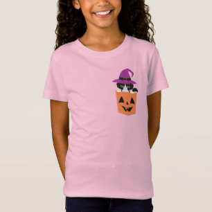 T-Shirt Drôle Halloween Kids Tee, Poche de sorcière de cha