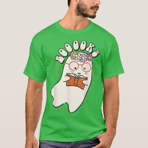 T-shirt Drôle Halloween mignonne Fantôme Livre Lecture ens