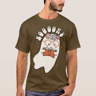 T-shirt Drôle Halloween mignonne Fantôme Livre Lecture ens