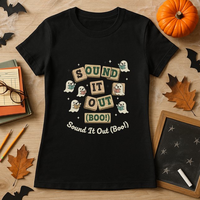 T-shirt Drôle Halloween Phonics enseignant le son de Boo (Créateur téléchargé)