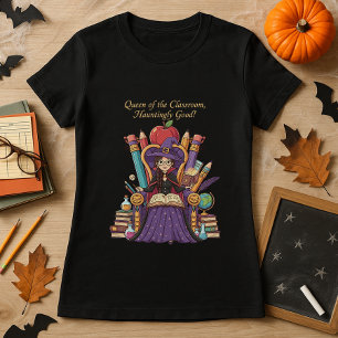 T-shirt Drôle Halloween Professeur Reine de la classe