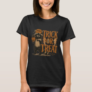 T-shirt Drôle Halloween Raccoon Costume Mème Trick Ou Fera