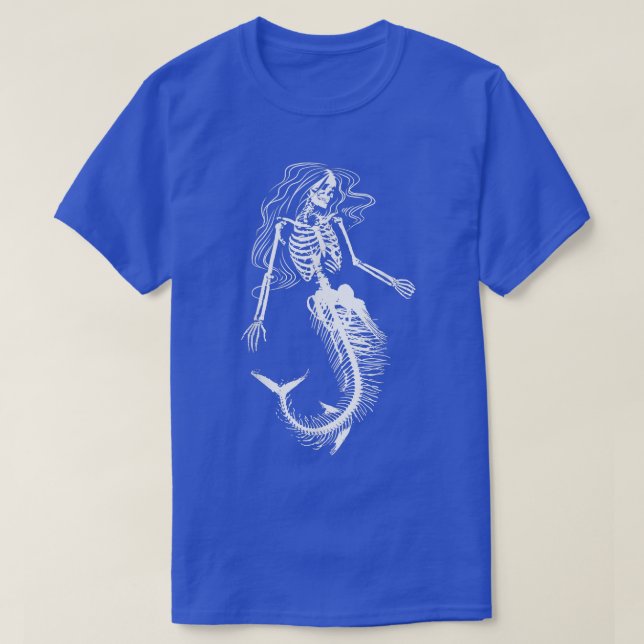 T-shirt Drôle Halloween Sirène Skeleton Cadeau Cool D (Design devant)