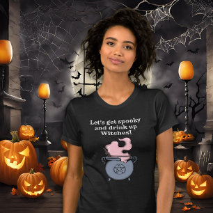 T-shirt Drôle Halloween sorcière Boire Éffrayante femmes