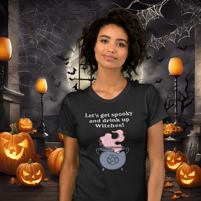 T-shirt Drôle Halloween sorcière Boire Éffrayante femmes (Créateur téléchargé)