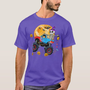 T-shirt Drôle Halloween Squelette Monstre camion Enfants T