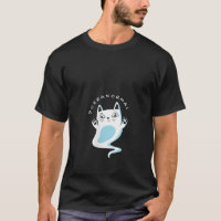 Drôle Haloween Cat Ghost Purranormal V Cou T Shir