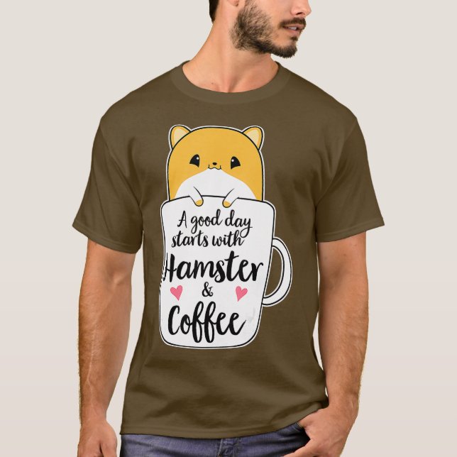 T-shirt Drôle Hamster Café Mug Hamster Lover Cadeaux (Devant)