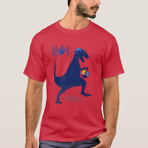T-shirt Drôle Hanoukka Dinosaur Dreidel Dino Menorah Cadea
