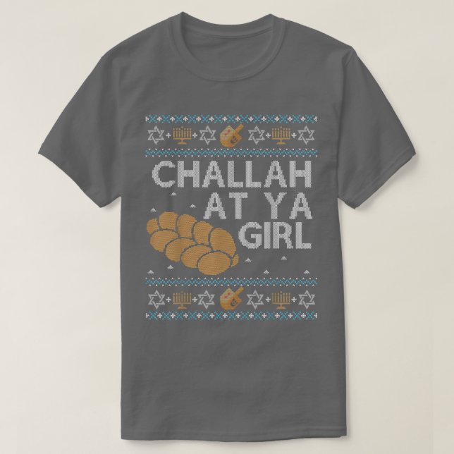 T-shirt Drôle Hanoukka laide doux cadeau juif Challah à (Design devant)