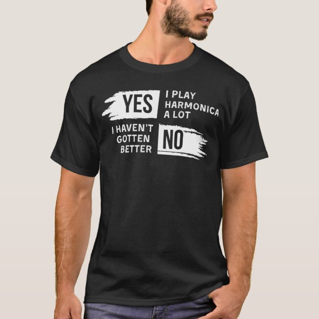 T-shirt Drôle Harmonica Player Slogan Tee for Music Enthus (Devant)