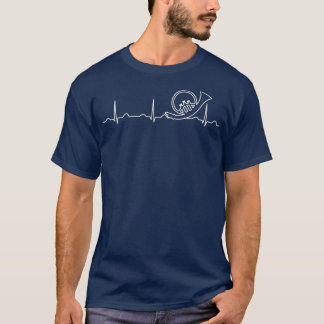 T-shirt Drôle Heartbeat French Horn Apparel Fun Music