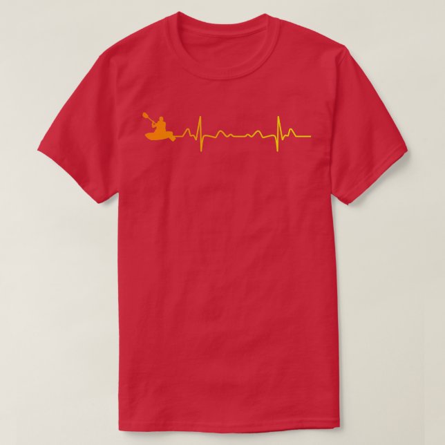 T-shirt Drôle Heartbeat Kayaking Canoe Rafting Kayak Lover (Design devant)