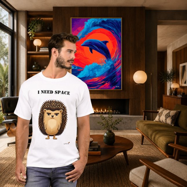 T-Shirt Drôle Hérisson 'J'ai Besoin d'Espace' (Créateur téléchargé)