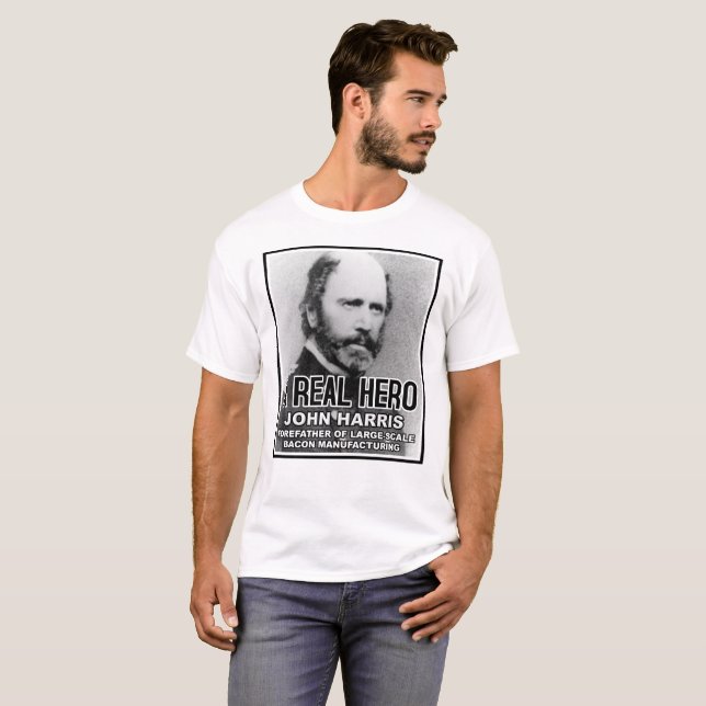 T-shirt drôle héros John Harris Bacon (Devant entier)