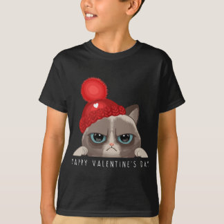 T-shirt Drôle Heureuse Sainte-Valentin Chat Amour Coeur Ga