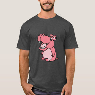 T-shirt Drôle hippo rose