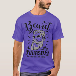 T-shirt Drôle Hipster de barbe Hommes Letter la typographi
