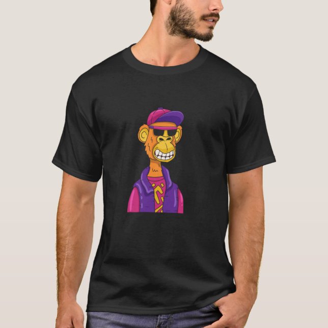 T-shirt Drôle Hipster Singe Dessin Illustration (Devant)