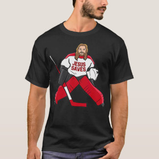 T-shirt Drôle Hockey Jésus sauve Hockey Goalie
